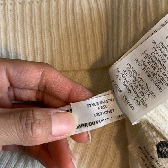 Madewell Sweater Womens S Small Beige Merino Wool Blend Lyle Rib Henley Pullover - Picture 9 of 11